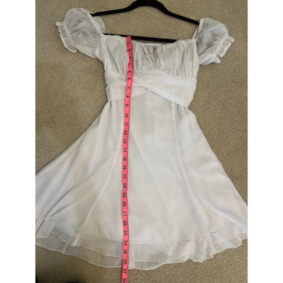 Lucy in the Sky Estrella Dress Shimmery White Size Small Hoco Bridal Graduation - Picture 7 of 9